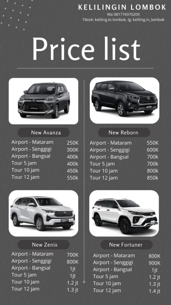 Price list harga mobil hitam